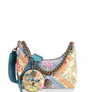 Small Scarf Print Nylon Crossbody Shoulder Bag